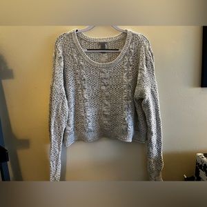 Charlotte Russe Marble Grey Crop Sweater